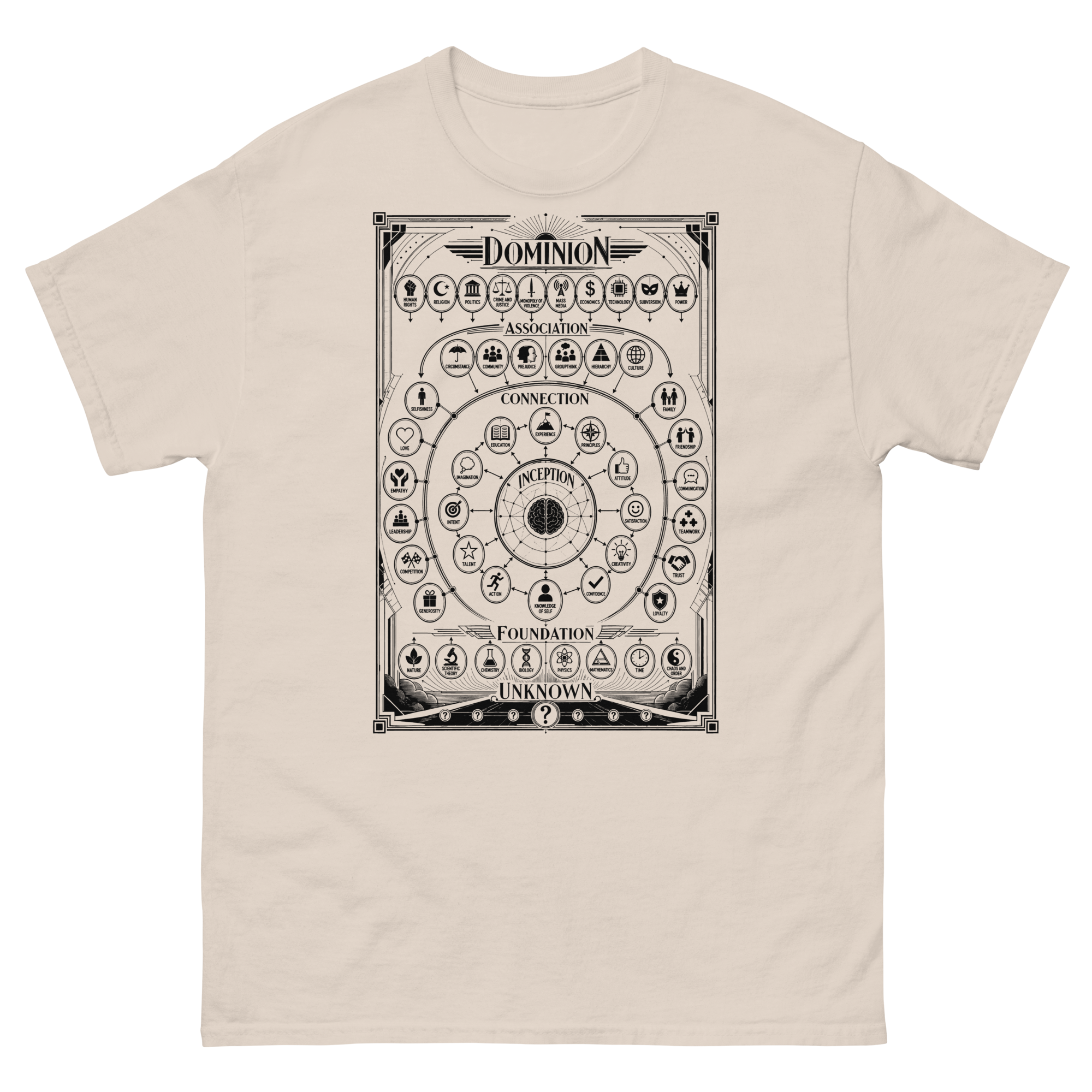 Front of the Classic Order Map Tee in natural