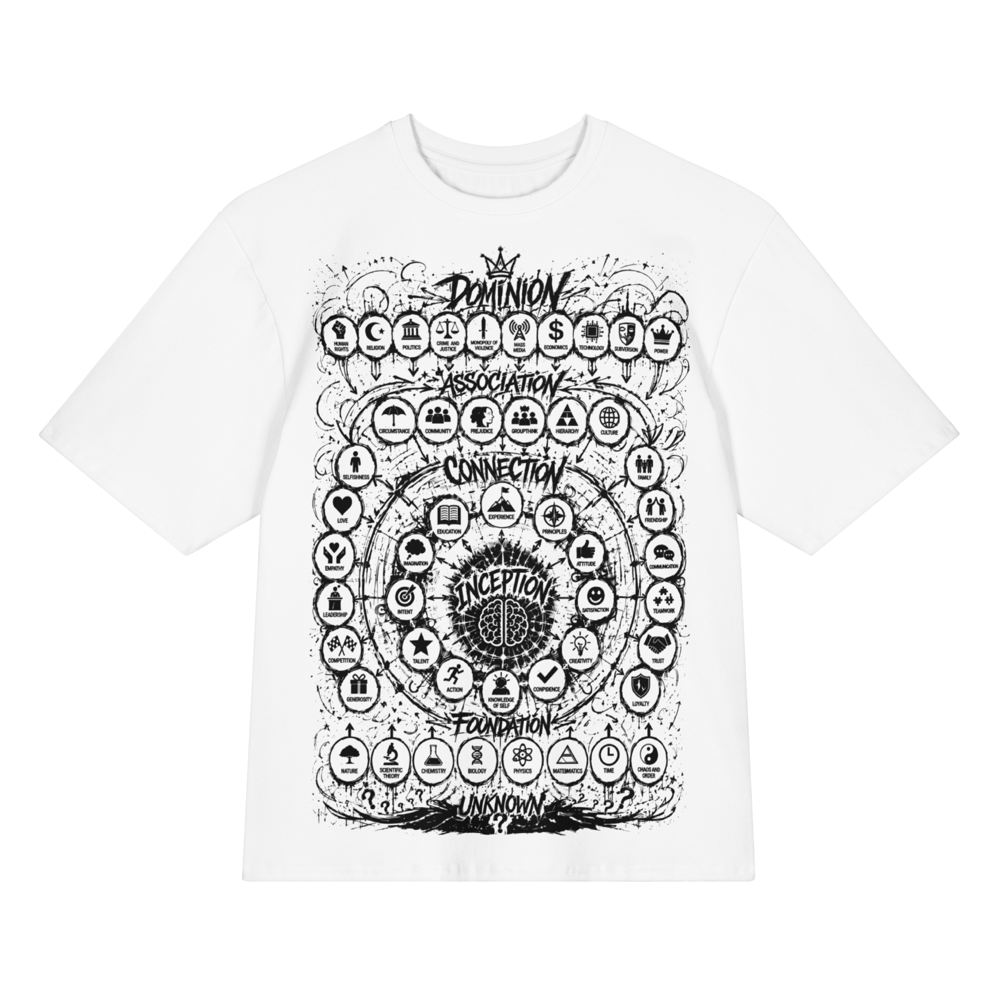 Front of the Street Order Map Oversized Tee in white